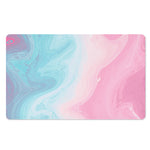 Teal Pink Liquid Marble Print Polyester Doormat