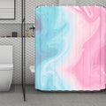 Teal Pink Liquid Marble Print Polyester Shower Curtain