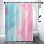 Teal Pink Liquid Marble Print Premium Shower Curtain