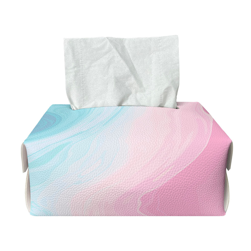 Teal Pink Liquid Marble Print Rectangle Tissue Box Cover