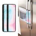 Teal Pink Liquid Marble Print Refrigerator Handle Covers