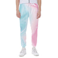 Teal Pink Liquid Marble Print Joggers