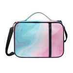 Teal Pink Liquid Marble Print Shoulder Strap Bible Bag