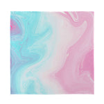 Teal Pink Liquid Marble Print Silk Bandana