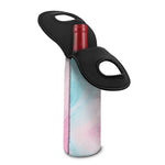 Teal Pink Liquid Marble Print Single Neoprene Wine Tote