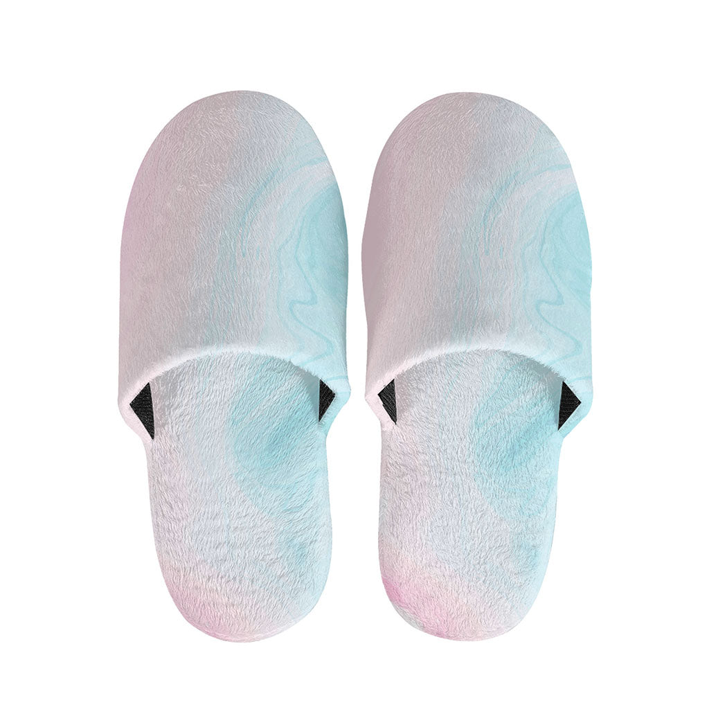Teal Pink Liquid Marble Print Slippers