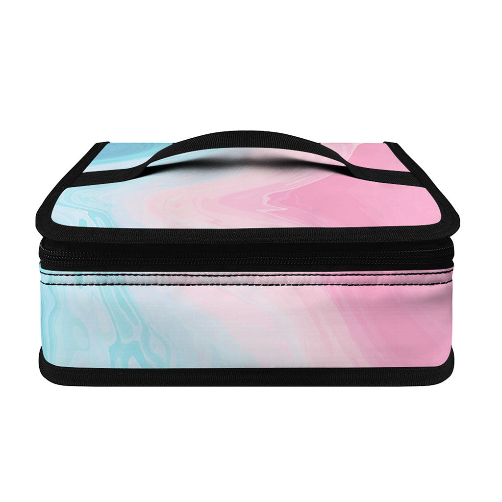 Teal Pink Liquid Marble Print Small Lunch Bag