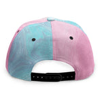 Teal Pink Liquid Marble Print Snapback Cap