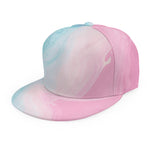 Teal Pink Liquid Marble Print Snapback Cap
