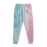 Teal Pink Liquid Marble Print Sweatpants