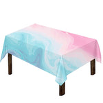 Teal Pink Liquid Marble Print Tablecloth