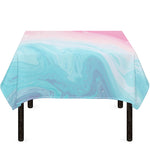 Teal Pink Liquid Marble Print Tablecloth