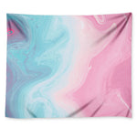 Teal Pink Liquid Marble Print Tapestry