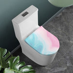 Teal Pink Liquid Marble Print Toilet Lid Cover