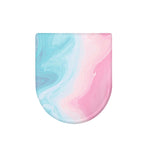 Teal Pink Liquid Marble Print Toilet Lid Cover