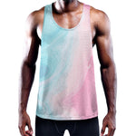 Teal Pink Liquid Marble Print Training Tank Top