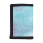 Teal Pink Liquid Marble Print Trifold Wallet