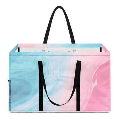 Teal Pink Liquid Marble Print Utility Tote Bag