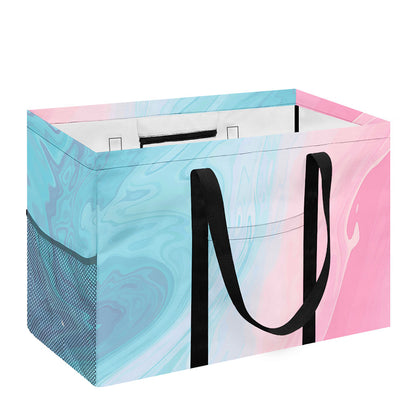 Teal Pink Liquid Marble Print Utility Tote Bag