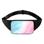 Teal Pink Liquid Marble Print Waist Bag
