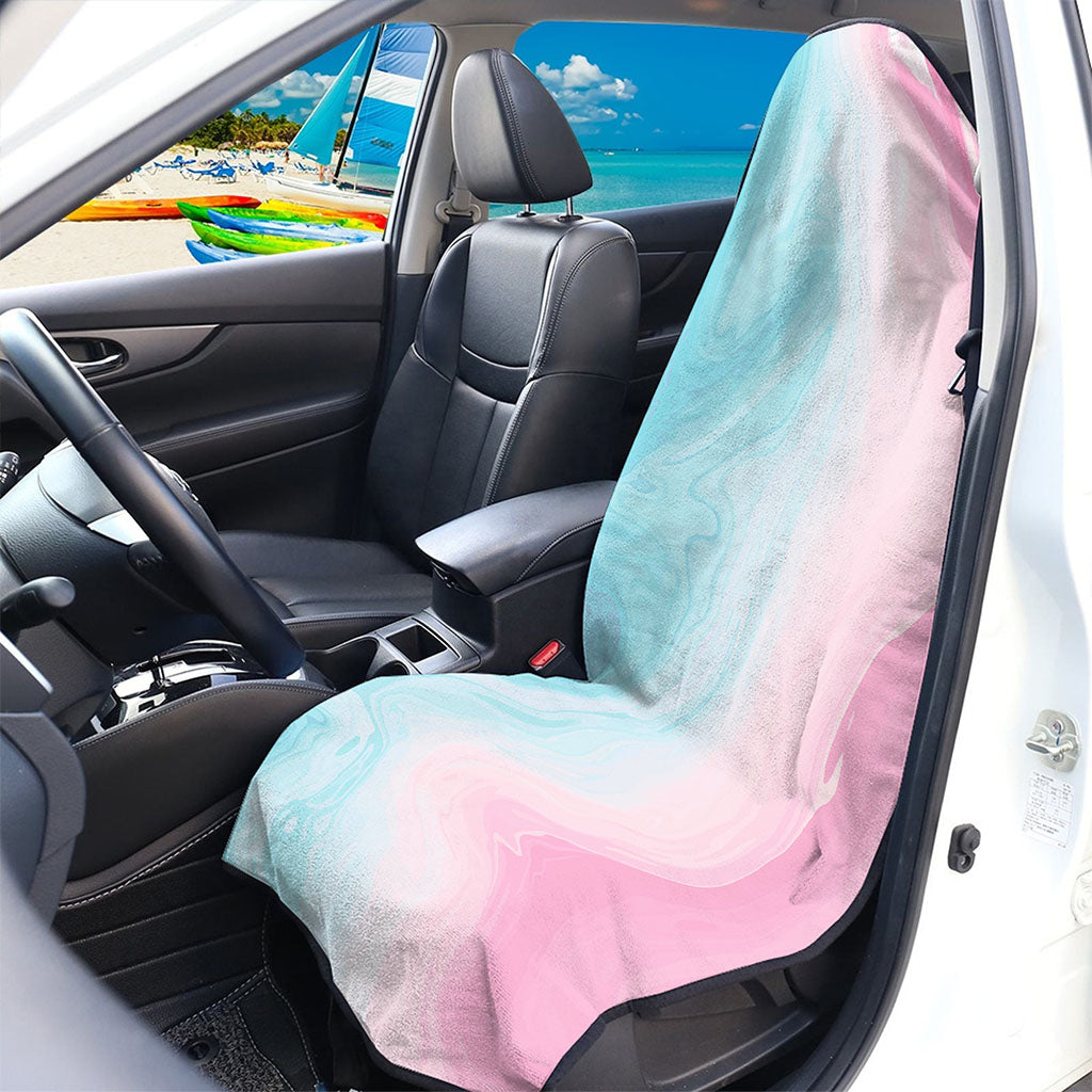 Teal Pink Liquid Marble Print Waterproof Car Seat Cover