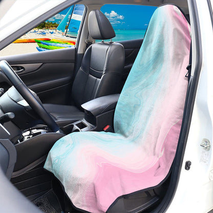 Teal Pink Liquid Marble Print Waterproof Car Seat Cover