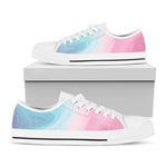 Teal Pink Liquid Marble Print White Low Top Sneakers