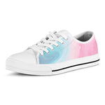 Teal Pink Liquid Marble Print White Low Top Sneakers