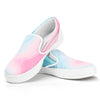 Teal Pink Liquid Marble Print White Slip On Sneakers