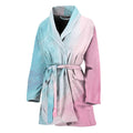 Teal Pink Liquid Marble Print Women's Bathrobe