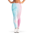 Teal Pink Liquid Marble Print Women's Leggings