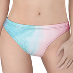 Teal Pink Liquid Marble Print Women's Thong