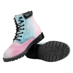 Teal Pink Liquid Marble Print Work Boots