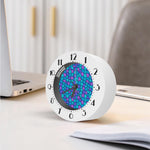 Teal Pink Mermaid Scales Pattern Print Alarm Clock
