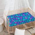 Teal Pink Mermaid Scales Pattern Print Baby Crib Sheet