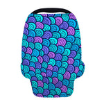 Teal Pink Mermaid Scales Pattern Print Baby Seat Cover