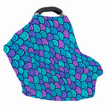 Teal Pink Mermaid Scales Pattern Print Baby Seat Cover