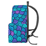 Teal Pink Mermaid Scales Pattern Print Backpack