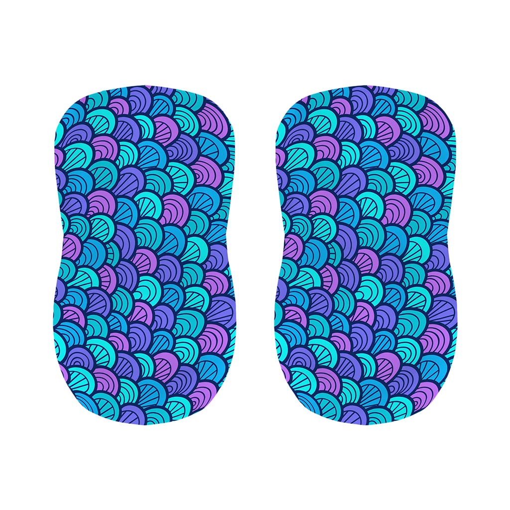 Teal Pink Mermaid Scales Pattern Print Bar Stool Covers
