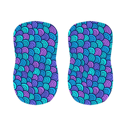 Teal Pink Mermaid Scales Pattern Print Bar Stool Covers