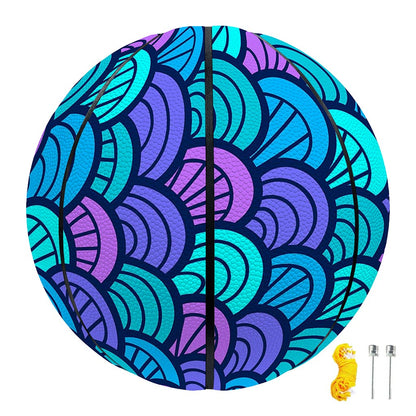 Teal Pink Mermaid Scales Pattern Print Basketball