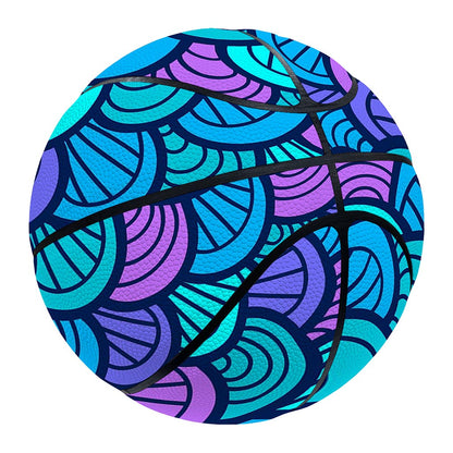 Teal Pink Mermaid Scales Pattern Print Basketball