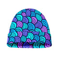 Teal Pink Mermaid Scales Pattern Print Beanie