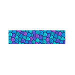 Teal Pink Mermaid Scales Pattern Print Bed Runner
