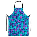Teal Pink Mermaid Scales Pattern Print Bib Apron With Pocket