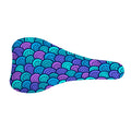 Teal Pink Mermaid Scales Pattern Print Bicycle Seat Cover
