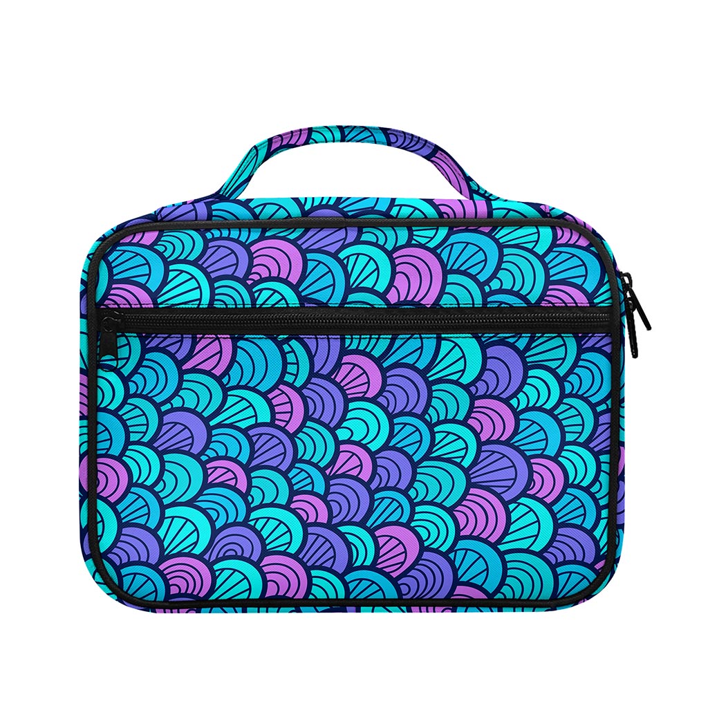 Teal Pink Mermaid Scales Pattern Print Briefcase Bible Bag