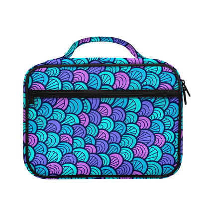 Teal Pink Mermaid Scales Pattern Print Briefcase Bible Bag