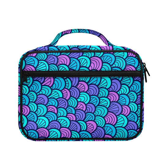 Teal Pink Mermaid Scales Pattern Print Briefcase Bible Bag