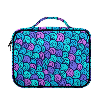 Teal Pink Mermaid Scales Pattern Print Briefcase Bible Bag